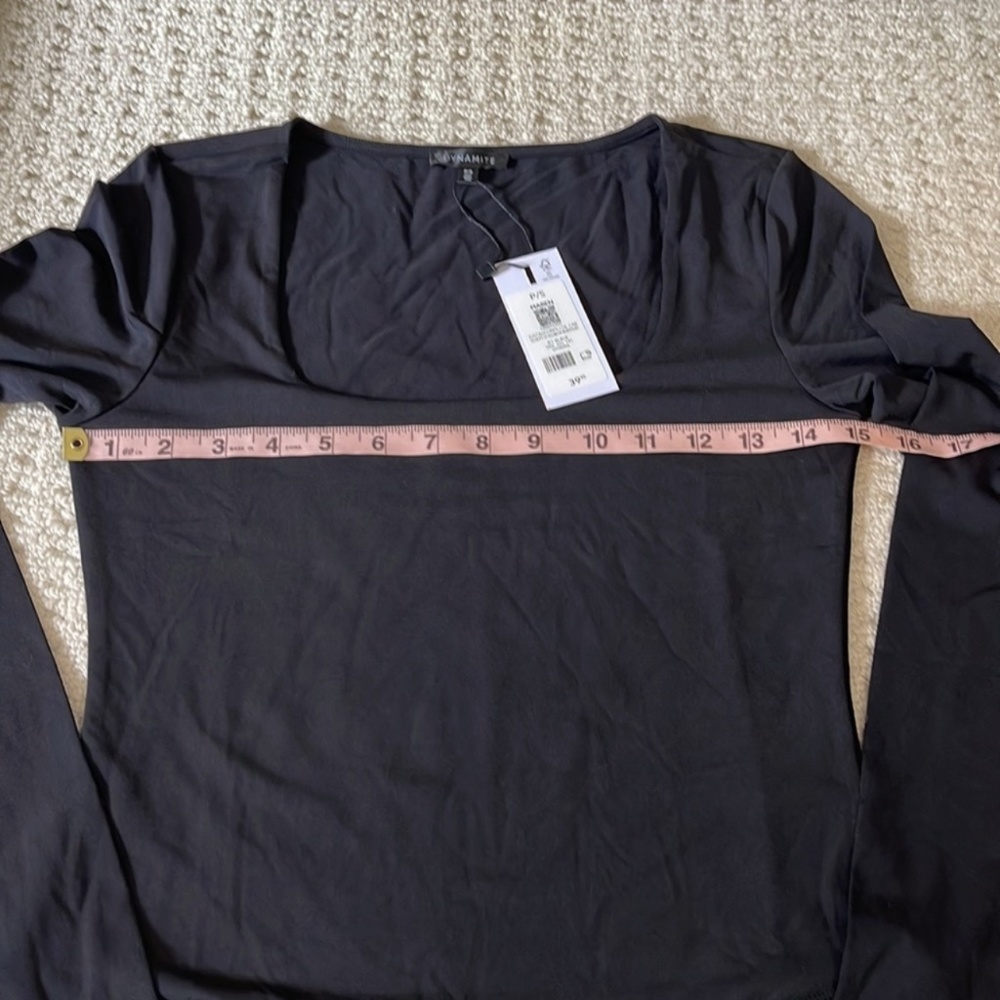 Dynamite NWT Maren Sculpt Long Sleeve Square Neck Bodysuit Size SMALL NEW - Picture 12 of 15